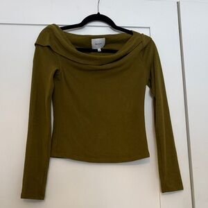 Reformation Olive Green Long Sleeve Top